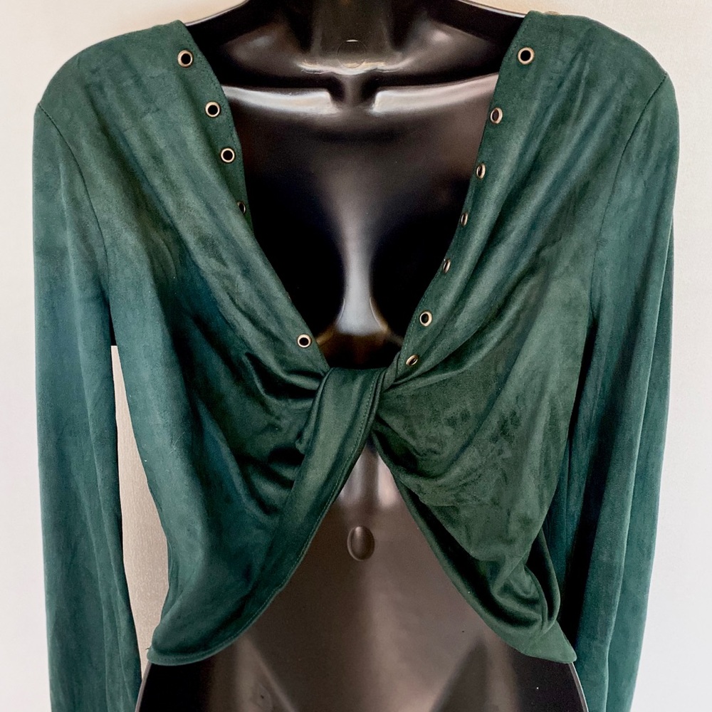 SOLD Revolve Faux Suede Embellished Top - Picture 2 of 8